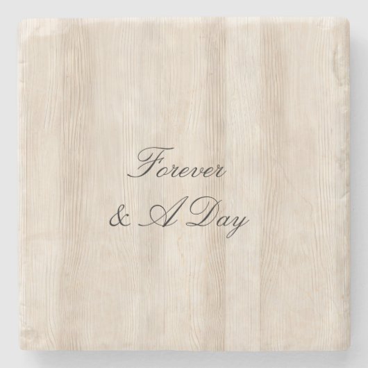 クリー素朴ムフェイクホワイトウッド結婚ズ ストーンコースター (正面)