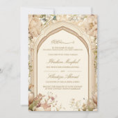クリー素朴ム自然フローラアルチムスリム結婚ズ 招待状 (正面)