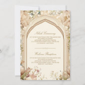 クリー素朴ム自然フローラアルチムスリム結婚ズ 招待状 (裏面)