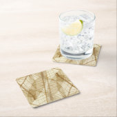 クリー素朴ム自然・ベージュ葉の スクエアペーパーコースター (インサイチュ)