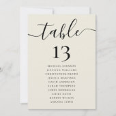 クリー結婚ムのテーブル番つる号の座席表 招待状 (正面)