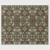 クリー華美ムとブラウンクリスマススノーフレーク ラッピングペーパー (フラット)