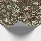 クリー華美ムとブラウンクリスマススノーフレーク ラッピングペーパー (角)