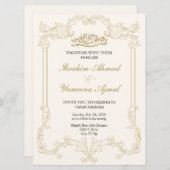クリー華美ムエレガント・イスラム結婚イスラム教徒のニッカ 招待状 (正面/裏面)