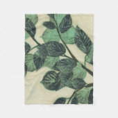 クリー葉ムの背景のとブランチ フリースブランケット (正面)