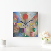 クリー·レッド·バルーン スクエア壁時計 (ホーム)