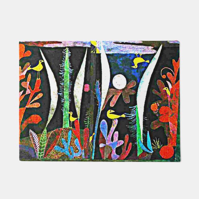 クリー – 山水（黄色い鳥）  ドアマット (正面)