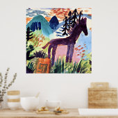 クリー – 馬、 ポスター (キッチン)