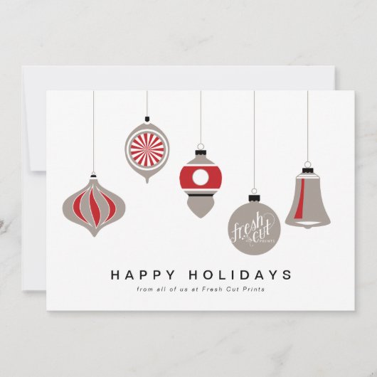 クリ企業のスマスカード(オーナメントとロゴ付き) シーズンカード (正面)