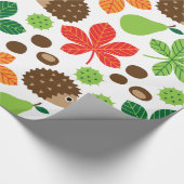 クリ及びハリネズミの継ぎ目が無いパターン ラッピングペーパー (角)