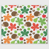 クリ及びハリネズミの継ぎ目が無いパターン ラッピングペーパー (フラット)