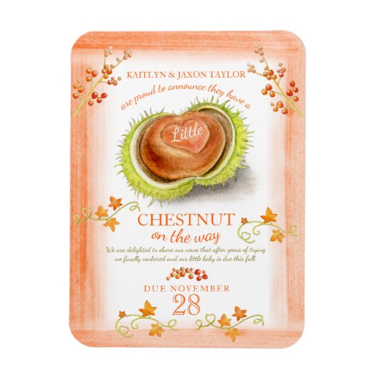 クリ秋ベビー妊娠の発表 マグネット (縦)