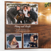 クリ素朴スマスの国の写真の光 三つ折りクリスマスカード (内部最初)