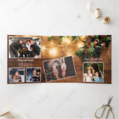 クリ素朴スマスの国の写真の光 三つ折りクリスマスカード (内部)