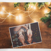 クリ素朴スマスの国の写真の光 三つ折りクリスマスカード (内部中)