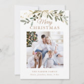 クリ素朴スマス植物学 | 2枚の写真と金ゴールド シーズンカード (正面)