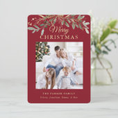 クリ素朴スマス植物学 | 2枚の写真と金ゴールド シーズンカード (スタンド正面)