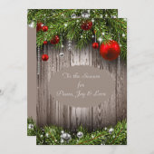 クリ素朴スマス結婚式招待状 招待状 (正面/裏面)