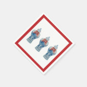 クリ絵を描ス・ブルーとホワイト・ジンジャー スタンダードカクテルナプキン (角)