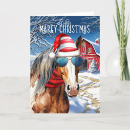 クリ絵を描テルMAREイおもしろいクリスマス シーズンカード