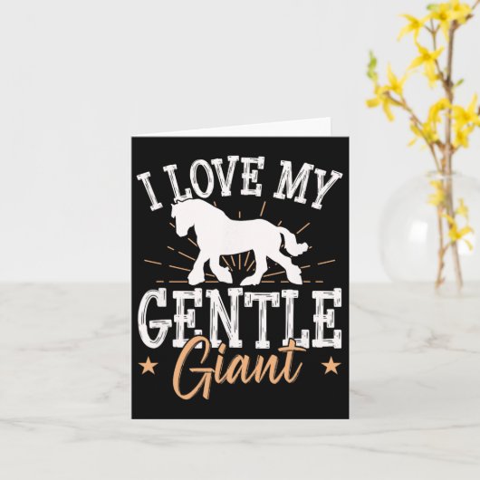 クリ荷車を引くデデールライダー用の馬ミームデザイン カード (黄色い花)