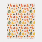 クリ葉ッチとキノコ – フリースブランケット (正面)