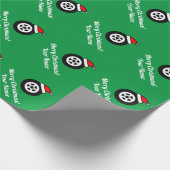 クリ車のスマスの車パーソナライズされた輪 ラッピングペーパー (角)