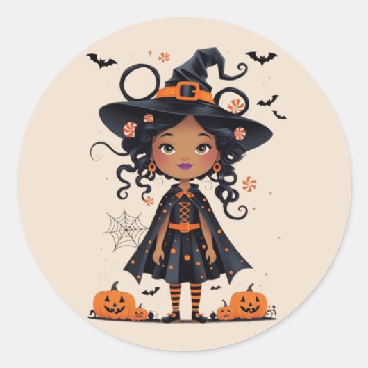 クリepin it Cute this Halloween ラウンドシール (正面)
