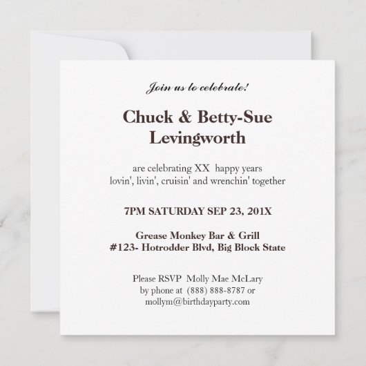 クルイシンカップル写真記念日パーティー 招待状 (裏面)