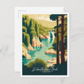 クルカクロアチアアートトラベルヴィンテージイラストレーション ポストカード (正面/裏面)