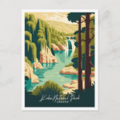 クルカクロアチアアートトラベルヴィンテージイラストレーション ポストカード (正面)