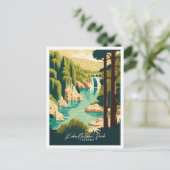 クルカクロアチアアートトラベルヴィンテージイラストレーション ポストカード (スタンド正面)