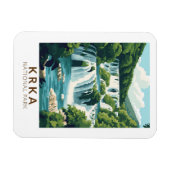 クルカナショナルパーククロアチアイラストレーショントラベルアート マグネット (横)