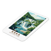 クルカナショナルパーククロアチアイラストレーショントラベルアート マグネット (左側)