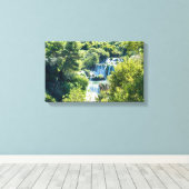 クルカ国立公園の滝 – ダルマティア，クロアチア キャンバスプリント (インサイチュ (ウッドフロア))