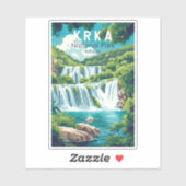 クルカ国立公園クロアチアトラベルアートヴィンテージ シール (シート)