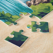 クルカ国立公園クロアチアトラベルアートヴィンテージ ジグソーパズル (側面)