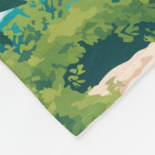 クルカ国立公園クロアチアトラベルアートヴィンテージ フリースブランケット (角)