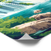 クルカ国立公園クロアチアトラベルアートヴィンテージ ポスター (角)