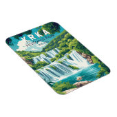 クルカ国立公園クロアチアトラベルアートヴィンテージ マグネット (右側)