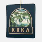 クルカ国立公園クロアチアトラベルアート セラミックオーナメント (左)