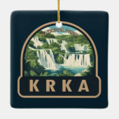 クルカ国立公園クロアチアトラベルアート セラミックオーナメント (裏面)