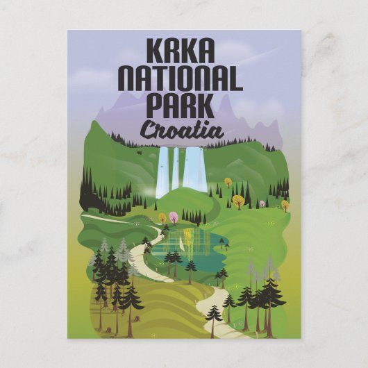 クルカ国立公園クロアチア ポストカード (正面)