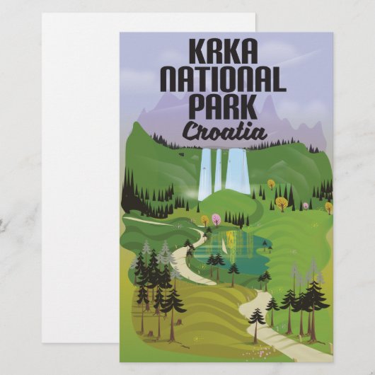 クルカ国立公園クロアチア 便箋 (正面/裏面)