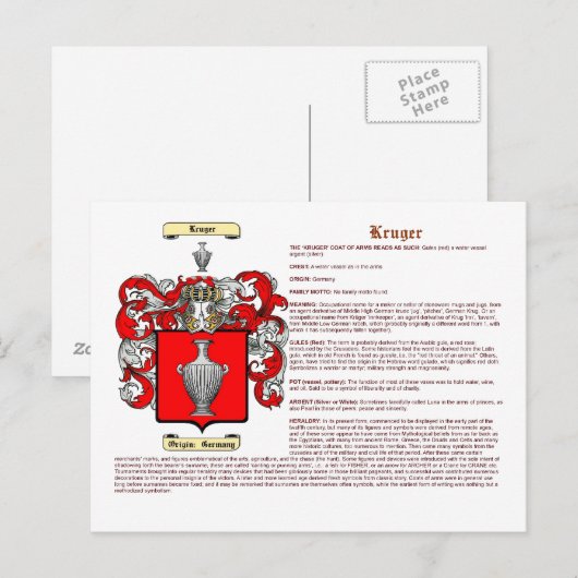 クルガー（意味） ポストカード (正面/裏面)