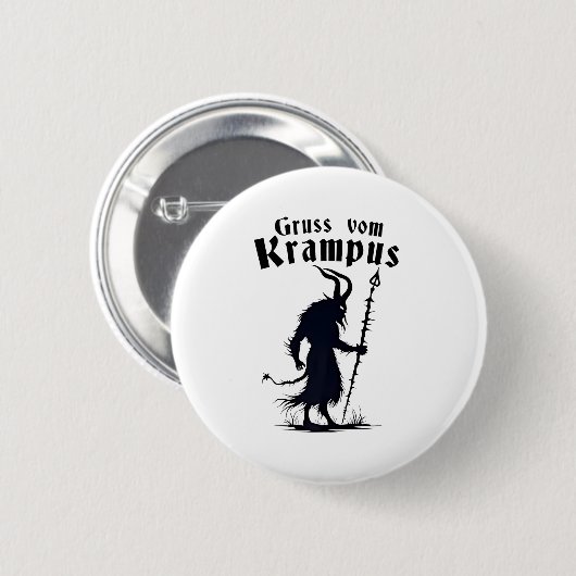 クルスヴォムクランパスクリスマスクリスマスデビル不気味 缶バッジ (正面&裏面)