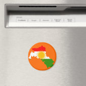 クルディスタン国旗の地図 マグネット (インサイチュ (食洗機))