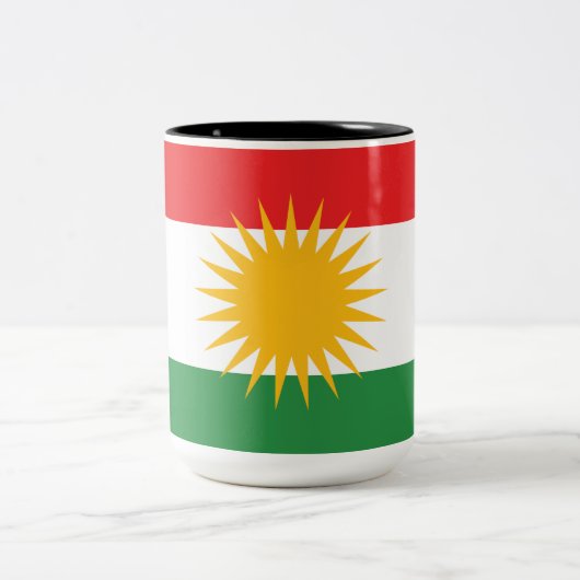 クルディスタン国旗 ツートーンマグカップ (中央)
