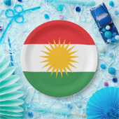 クルディスタン国旗 ペーパープレート (パーティー)