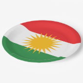 クルディスタン国旗 ペーパープレート (アングル)
